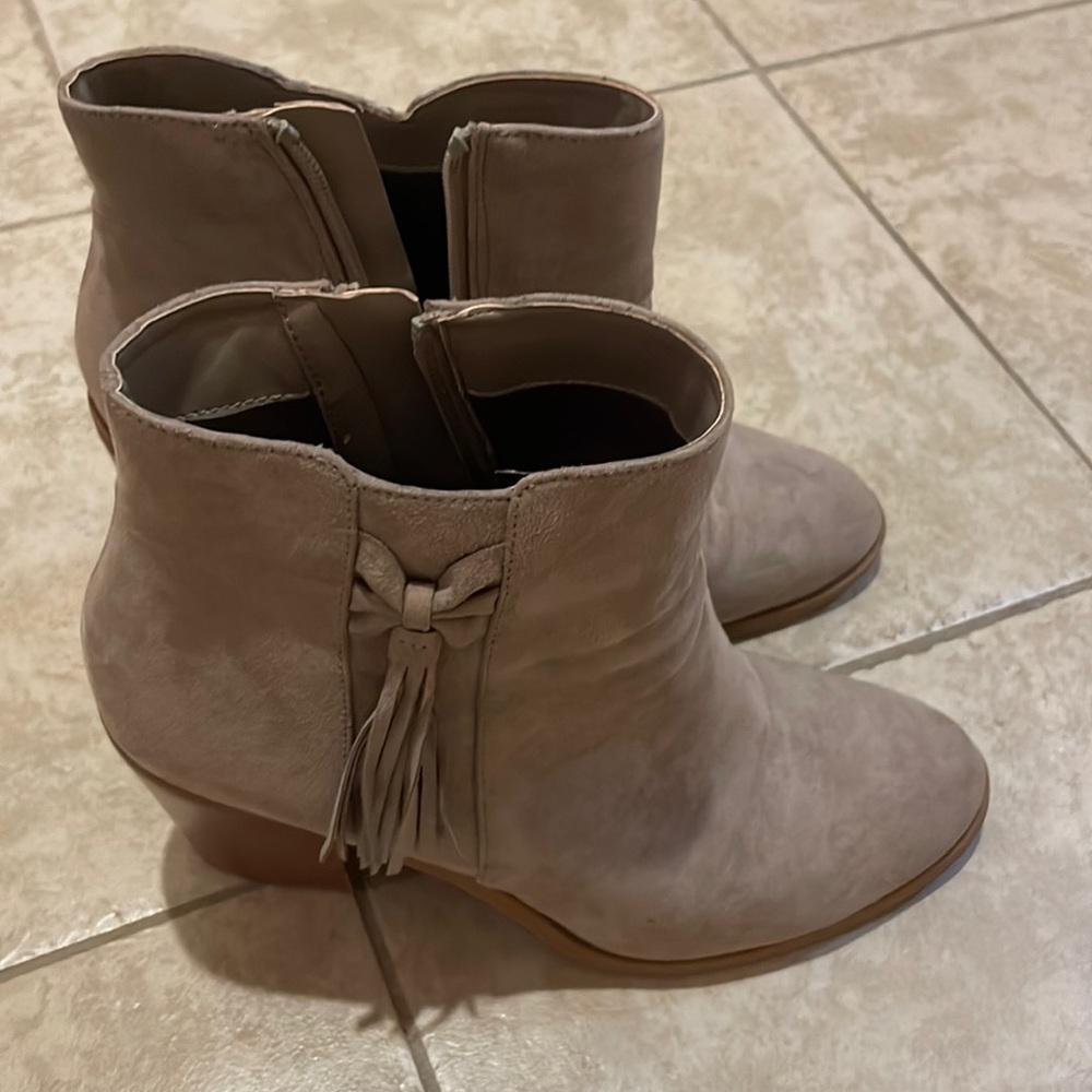 Brandee heeled tassel booties